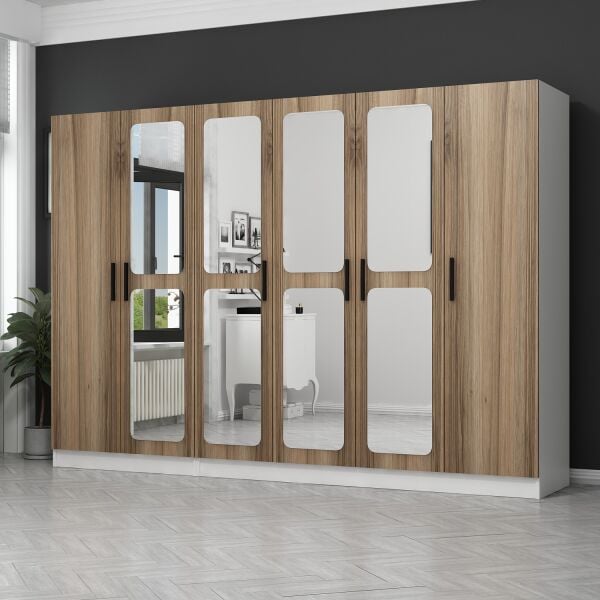 Kale 6 Kapaklı Aynalı 2Ç Dolap - Dore