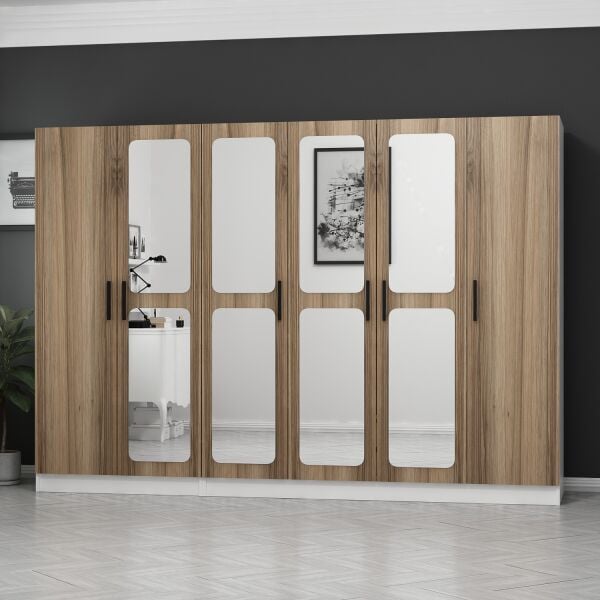 Kale 6 Kapaklı Aynalı 2Ç Dolap - Dore