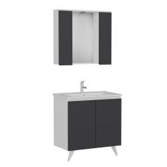 Nika Banyo Dolabı 85Cm Ay2K+2K1A+Etj Beyaz Antrasit