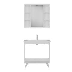 Nika Banyo Dolabı 85Cm Ay2K+2K1A+Etj Beyaz Antrasit