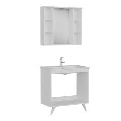 Nika Banyo Dolabı 85Cm Ay2K+2K1A+Etj Beyaz Antrasit