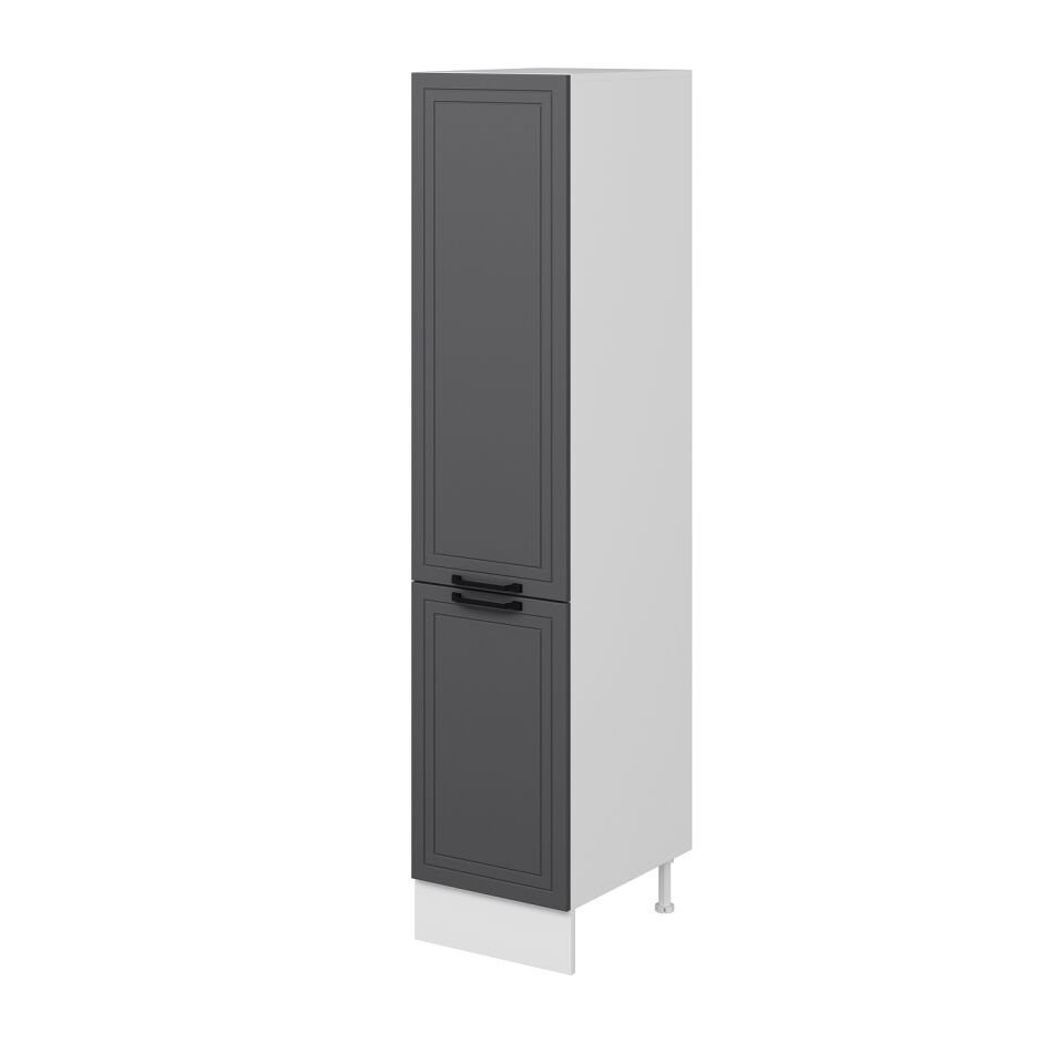 Alvinka Mutfak Modül Mbr_A 45-H210Cm Boy Dolabı Beyaz Antrasit Mdf
