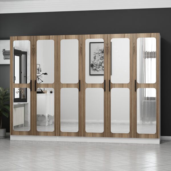 Kale 6 Kapaklı Aynalı 2Ç Dolap - Dore