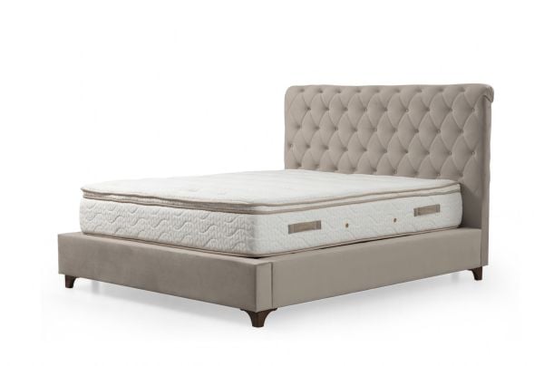 Deluxe Baza+Başlık+Yatak Bej 160x200