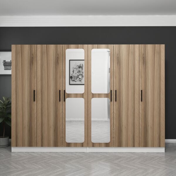 Kale 6 Kapaklı Aynalı 4Ç Dolap - Dore