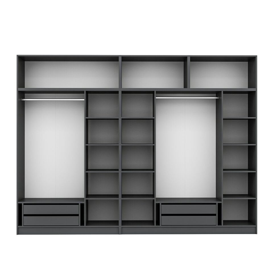 Kale 7 Mebran Panjur Kapaklı 4 Çekmeceli Dolap Ve Yüklük Antrasit