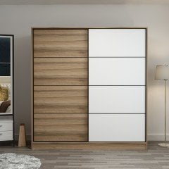 Minar Kale 2 Kapaklı Sürgülü Dolap 180 Cm - Dore/Beyaz 210CM
