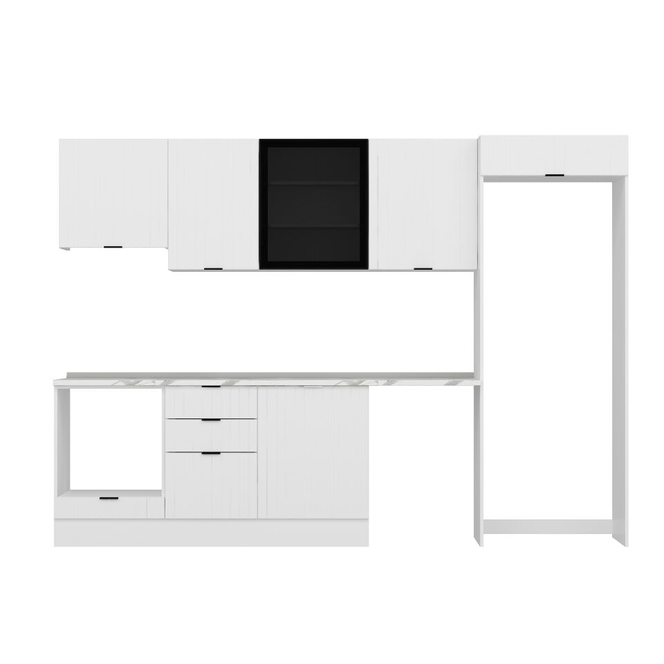 Alvinka 310X220 Cm Mbr_B Mutfak Dolabı Beyaz - Mdf
