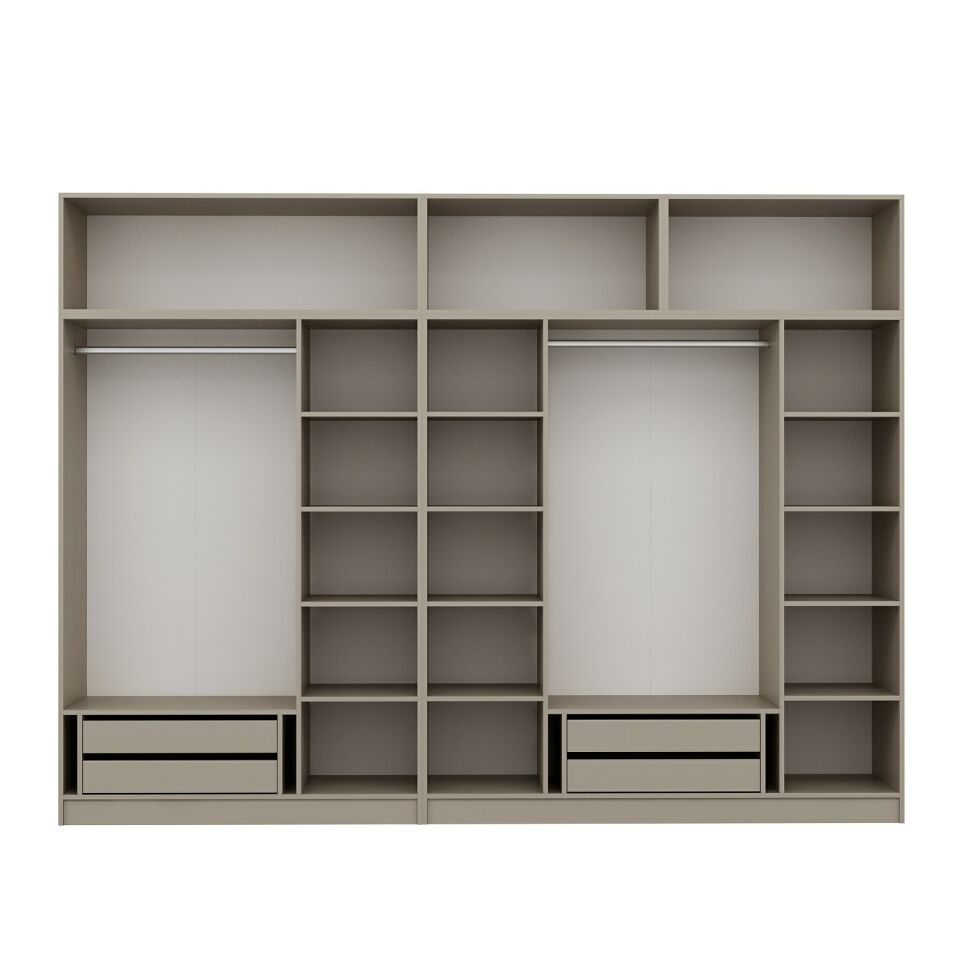 Kale 7 Mebran Panjur Kapaklı 4 Çekmeceli Dolap Ve Yüklük Kumtaşı