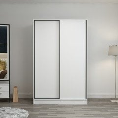 Minar Kale 2 Kapaklı Sürgülü Dolap 120 Cm - Beyaz 210CM