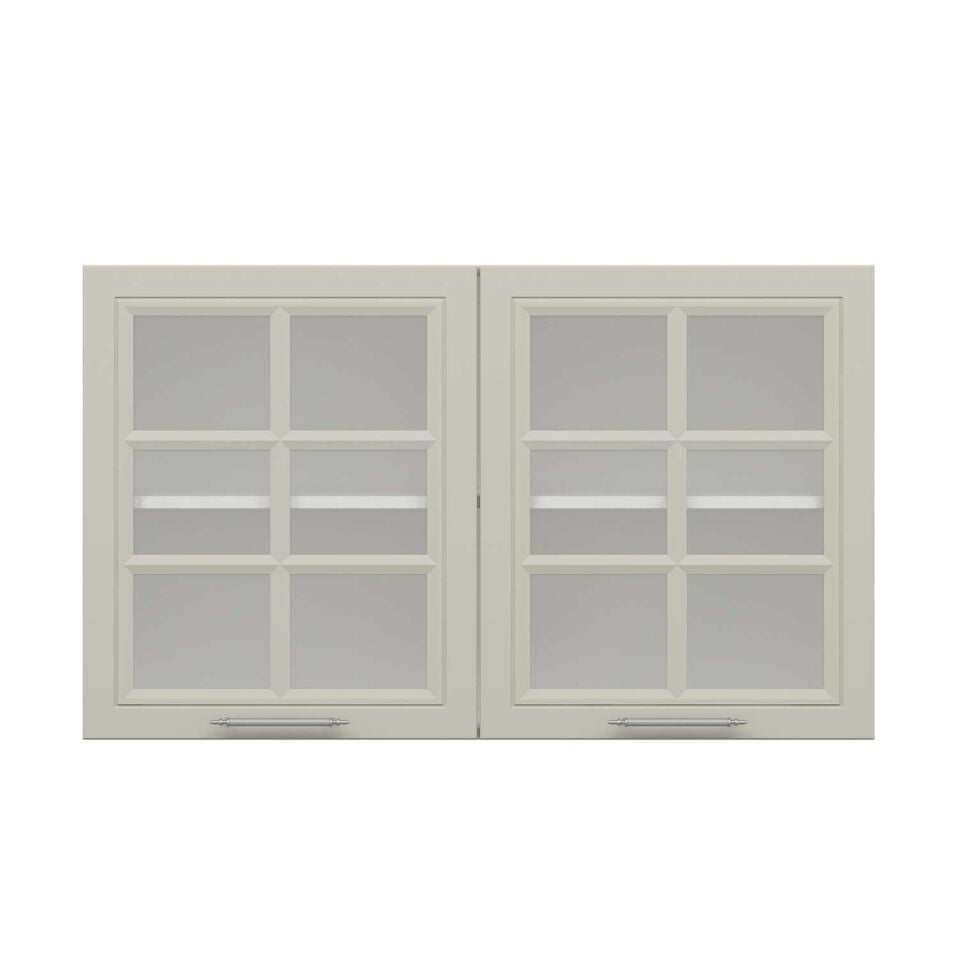 Alvinka Mutfak Modül Mbr_C Üst 2Dk1R 120-H72Cm Dolap Cam Beyaz Kumtaşı