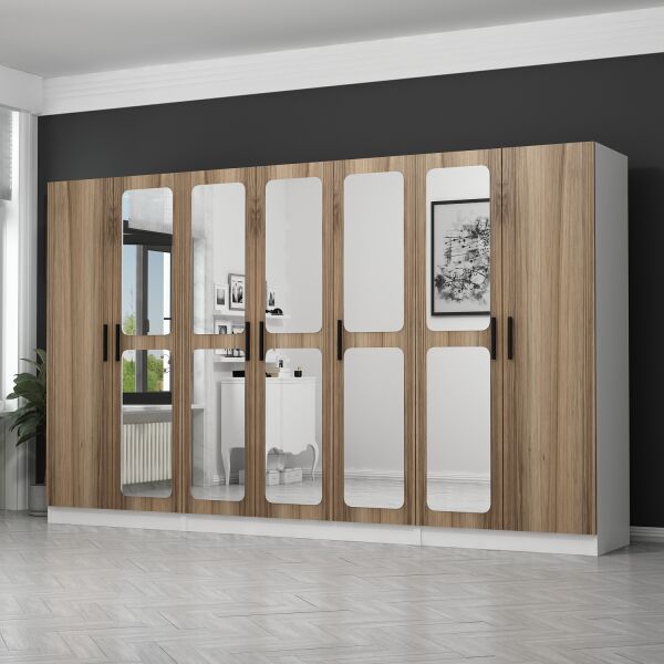 Kale 7 Kapaklı Aynalı 2Ç Dolap - Dore