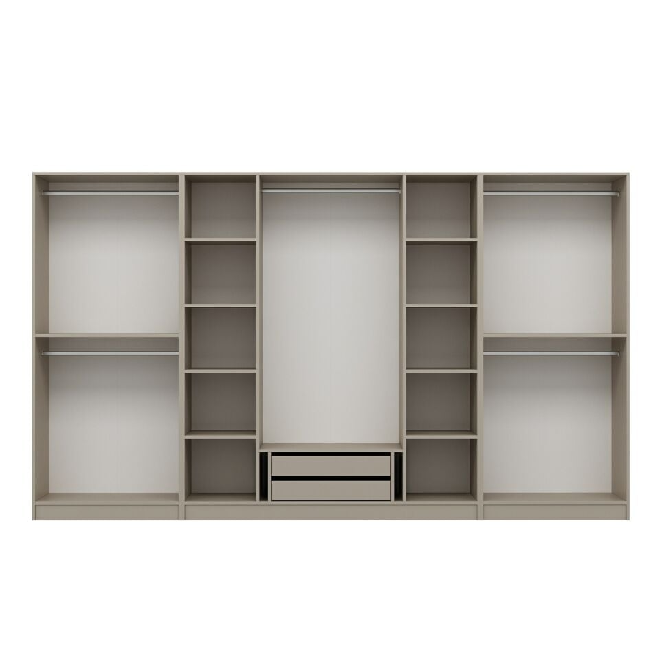 Kale 8 Bölmeli 2 Çekmeceli Giyinme Dolabı Kumtaşı