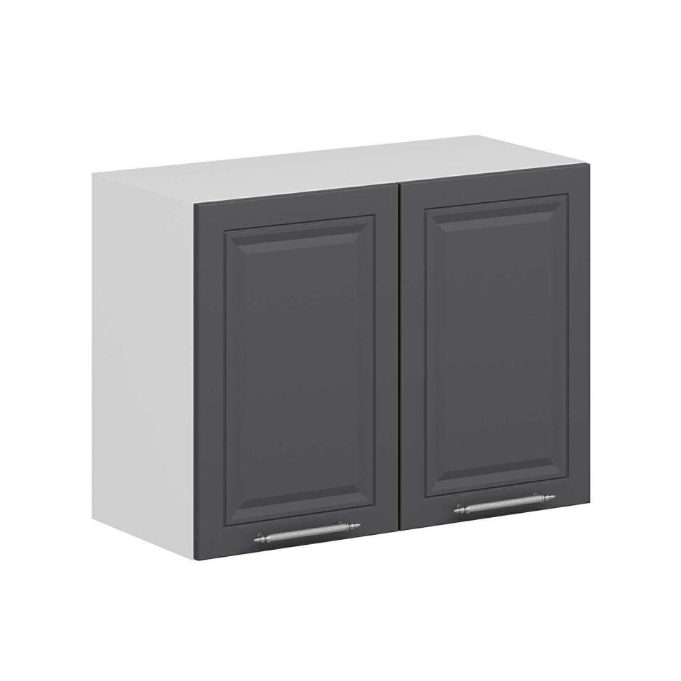 Alvinka Mutfak Modül Mbr_C Üst 2Dk1R 80-H60Cm Dolap Beyaz Antrasit