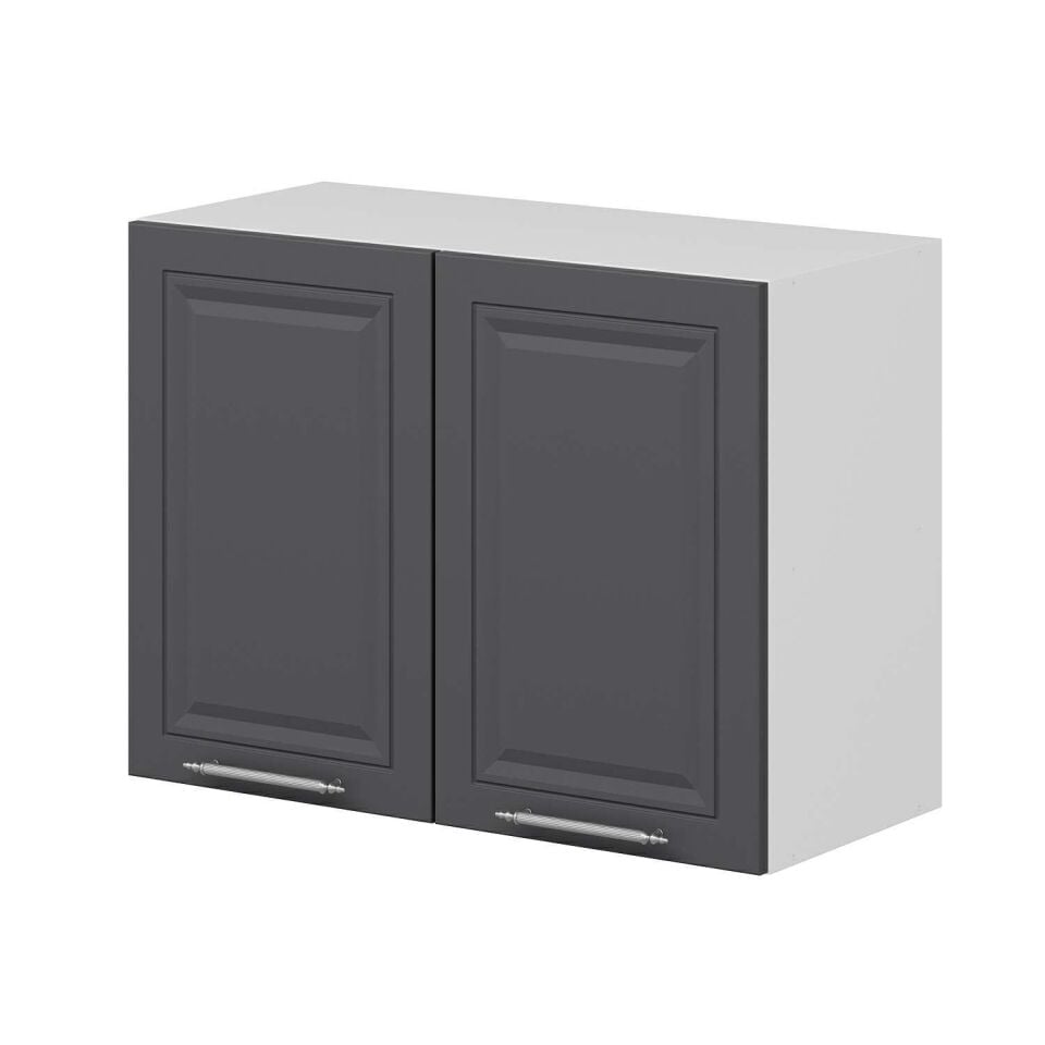 Alvinka Mutfak Modül Mbr_C Üst 2Dk1R 80-H60Cm Dolap Beyaz Antrasit