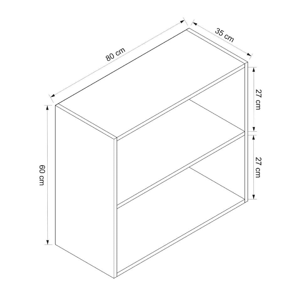 Alvinka Mutfak Modül Mbr_C Üst 2Dk1R 80-H60Cm Dolap Beyaz Antrasit