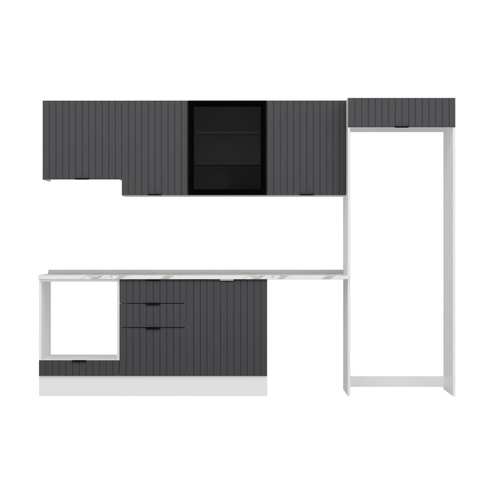 Alvinka 310X220 Cm Mbr_B Mutfak Dolabı Antrasit - Mdf