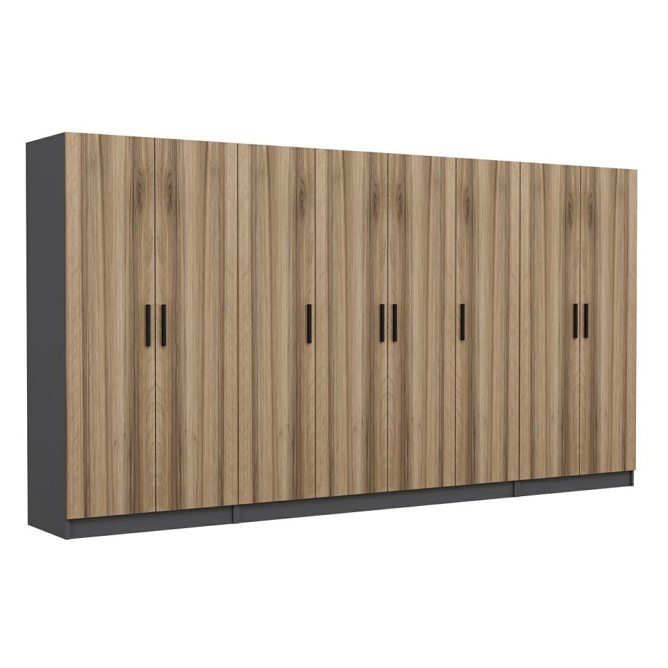 Kale 8 Kapaklı 2 Çekmeceli Dolap Antrasit Dore