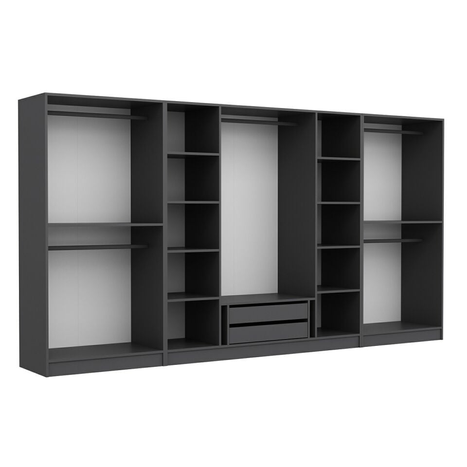 Kale 8 Kapaklı 2 Çekmeceli Dolap Antrasit Dore