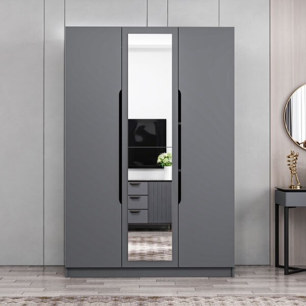 Minar 3 Menteşe Kapaklı Dolap-Antrasit