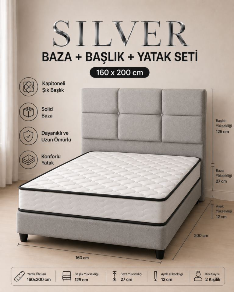 Silver Baza Başlık Yatak Seti