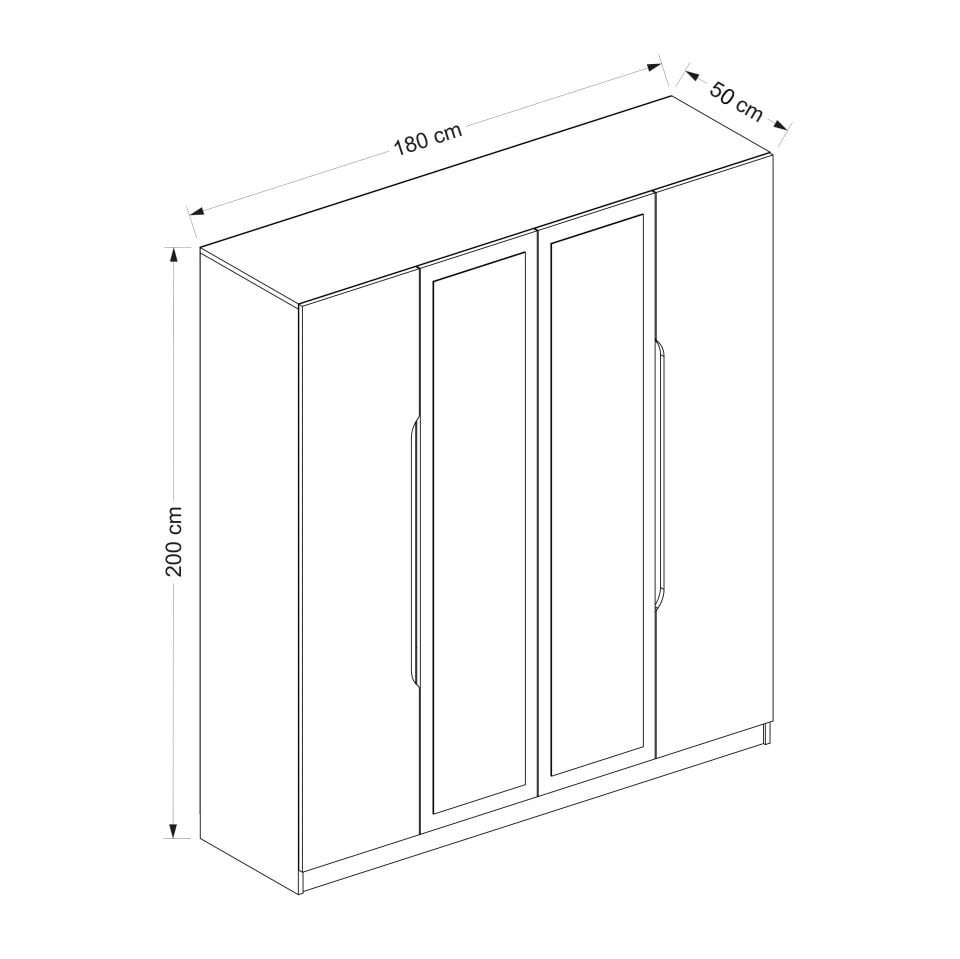 Minar 4 Menteşe Kapaklı Dolap-Antrasit