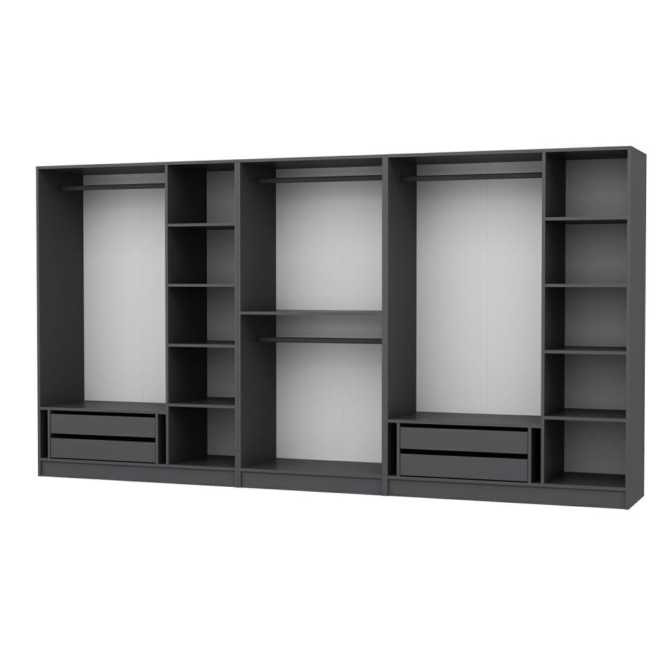 Kale 8 Kapaklı 4 Çekmeceli Dolap Antrasit Dore