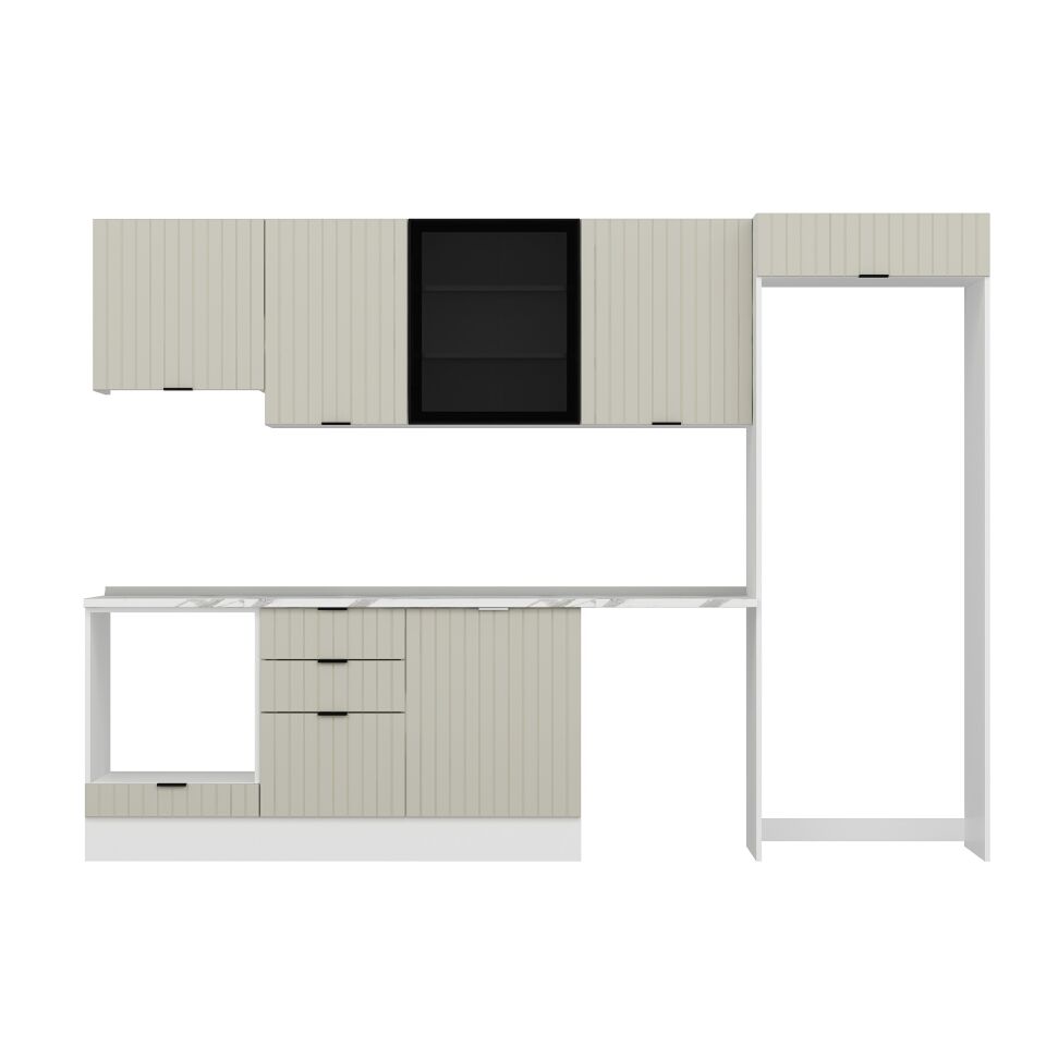 Alvinka 310X220 Cm Mbr_B Mutfak Dolabı Kumtaşı - Mdf