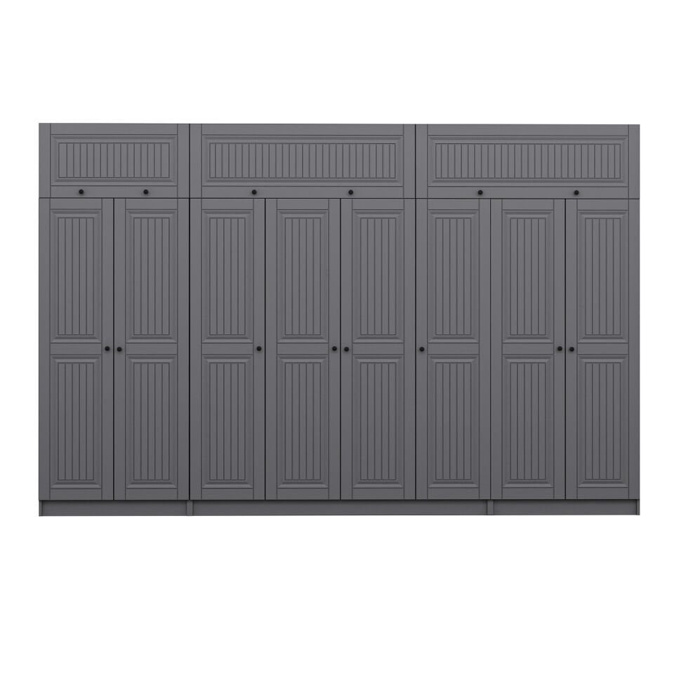 Kale 8 Kapaklı 2 İç Çekmeceli Dolap Ve Yüklük Antrasit Mebran İlkbahar