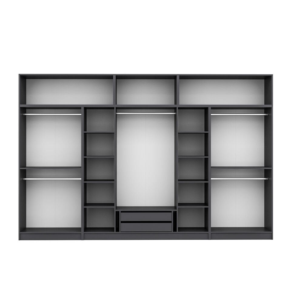 Kale 8 Kapaklı 2 İç Çekmeceli Dolap Ve Yüklük Antrasit Mebran İlkbahar