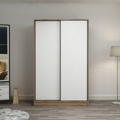 Minar Kale 2 Kapaklı Sürgülü Dolap 120 Cm - Dore/Beyaz 210CM