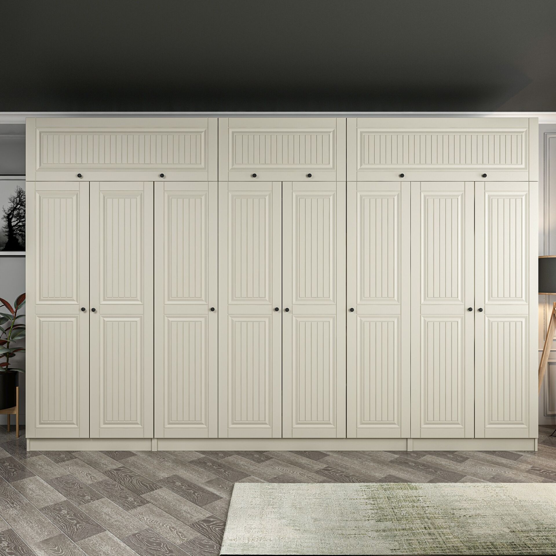 Kale 8 Kapaklı 2 İç Çekmeceli Dolap Ve Yüklük Kumtaşı Mebran İlkbahar