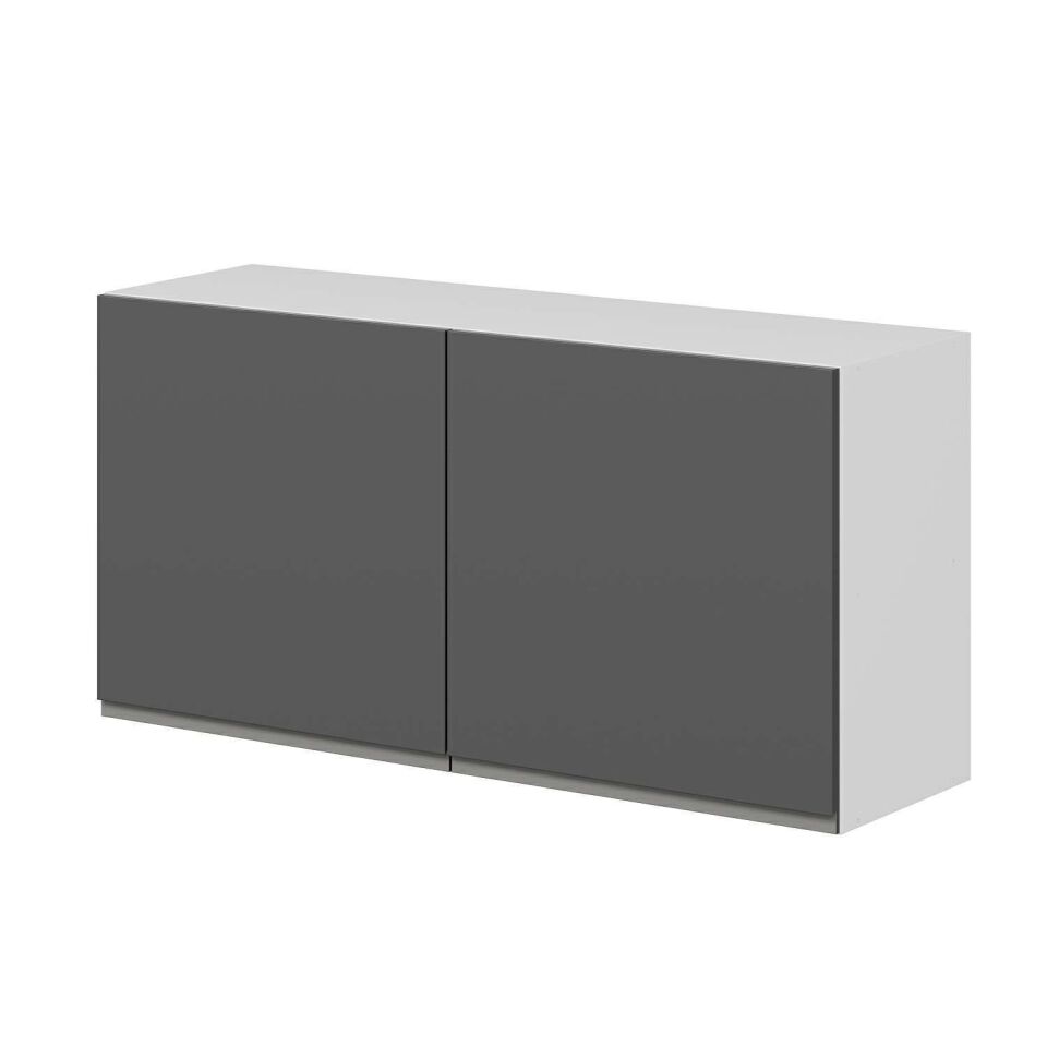 Alvinka Mutfak Modül Hg_J Üst 2Dk1R 120-H60Cm Dolap Beyaz Antrasit Mdf