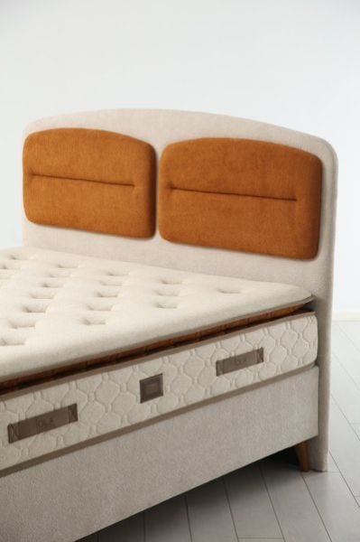 Retro Baza Başlık Yatak Seti - Ceviz Ayak-Coco03 -Yastık Coco08