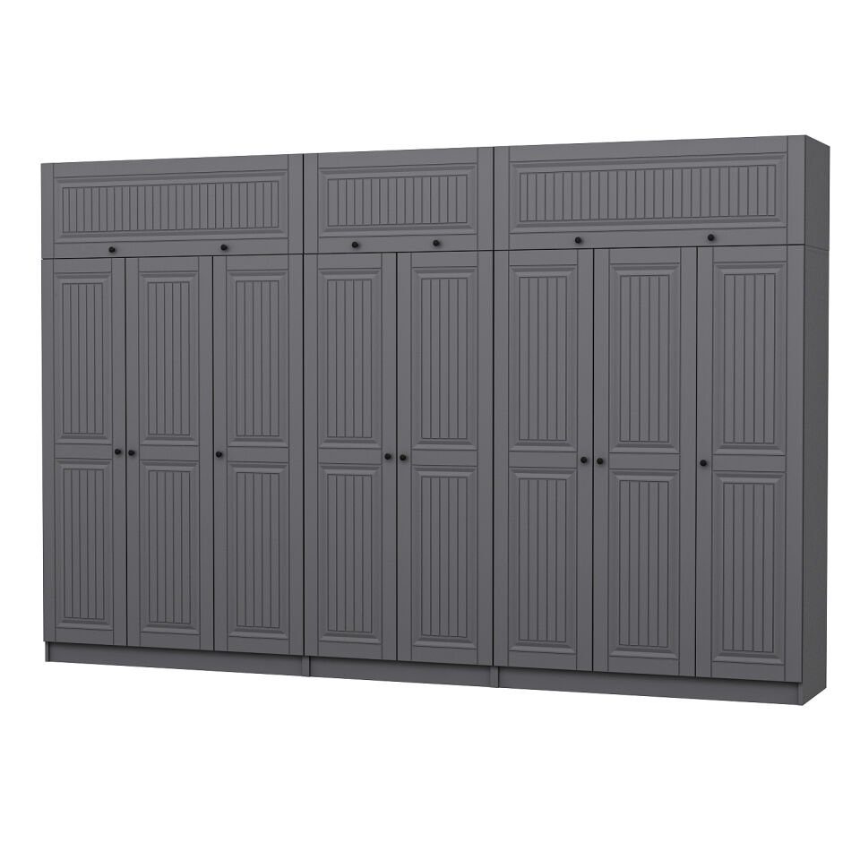 Kale 8 Kapaklı 4 İç Çekmeceli Dolap Ve Yüklük Antrasit Mebran İlkbahar