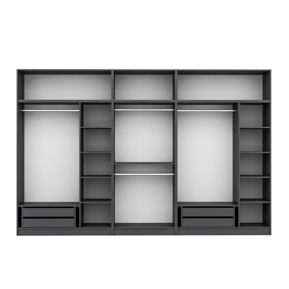 Kale 8 Kapaklı 4 İç Çekmeceli Dolap Ve Yüklük Antrasit Mebran İlkbahar