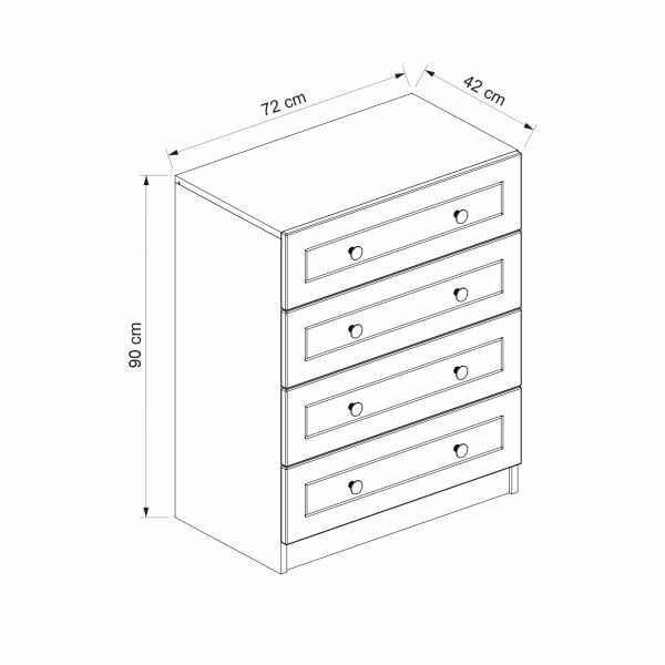 Minar Mebran Şifonyer-Beyaz