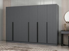 Kale Plus 6 Mebran Kapaklı 2Ç Dolap Antrasit Mebran 210CM