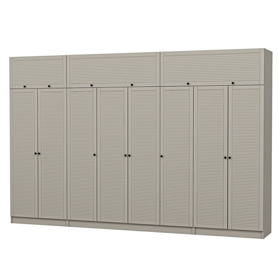 Kale 8 Mebran Panjur Kapaklı 2 Çekmeceli Dolap Ve Yüklük Kumtaşı 255CM