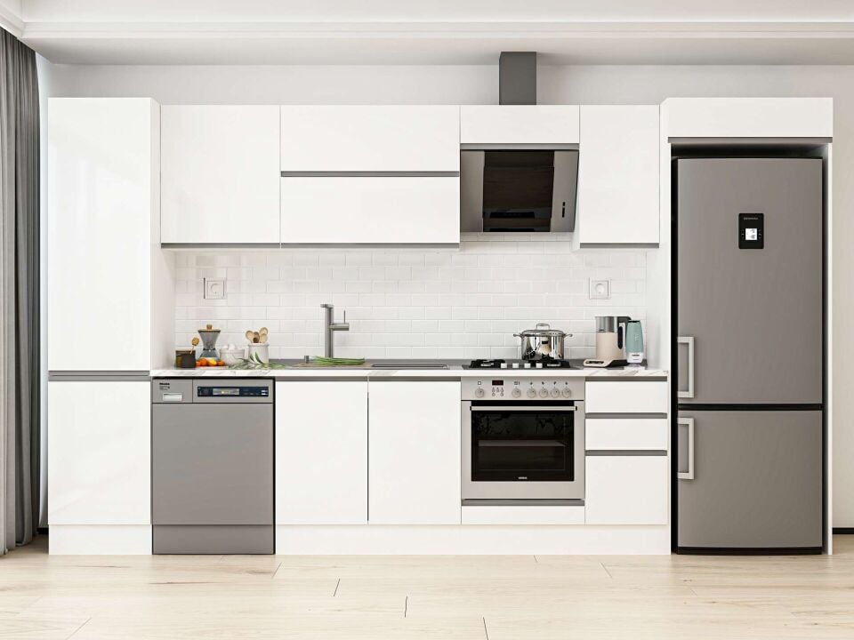 Alvinka 370X222 Cm High Gloss Mutfak Dolabı Mbb-E80B50S40-2