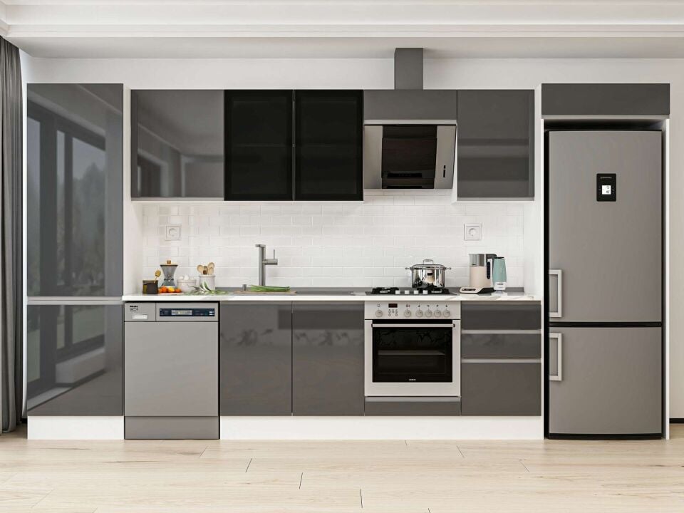 Alvinka 400X222 Cm High Gloss Mutfak Dolabı Mbb-E90B60S50-3