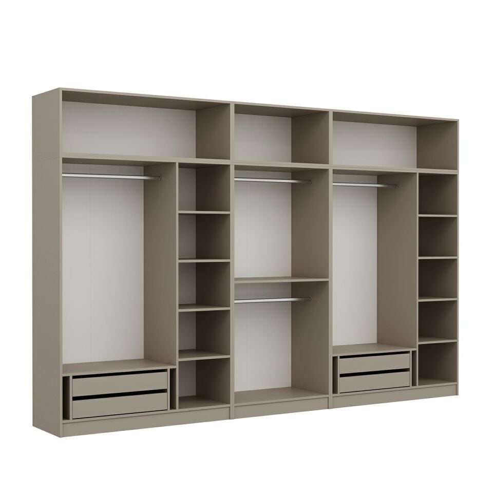 Kale 8 Mebran Panjur Kapaklı 4 Çekmeceli Dolap Ve Yüklük Kumtaşı