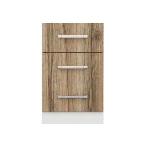 Minar Mutfak Alt Modül 3Ç Nray 50Cm Dolap Beyaz/Dore - D1