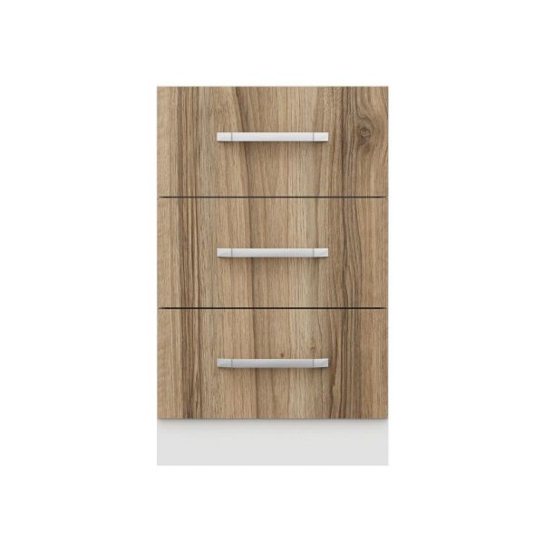 Minar Mutfak Alt Modül 3Ç Nray 50Cm Dolap Beyaz/Dore - D1