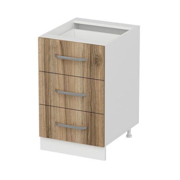 Minar Mutfak Alt Modül 3Ç Nray 50Cm Dolap Beyaz/Dore - D1