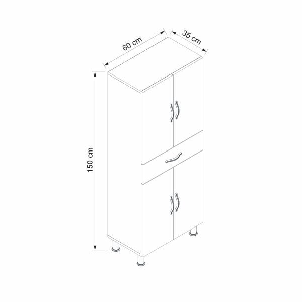 Minar 4K Çekmeceli Çok Amaçlı Dolap-Beyaz