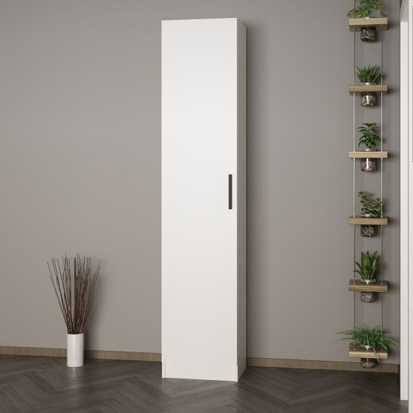 Minar Kale 210 Cm 1 Kapaklı 1B Raf Portmanto Beyaz