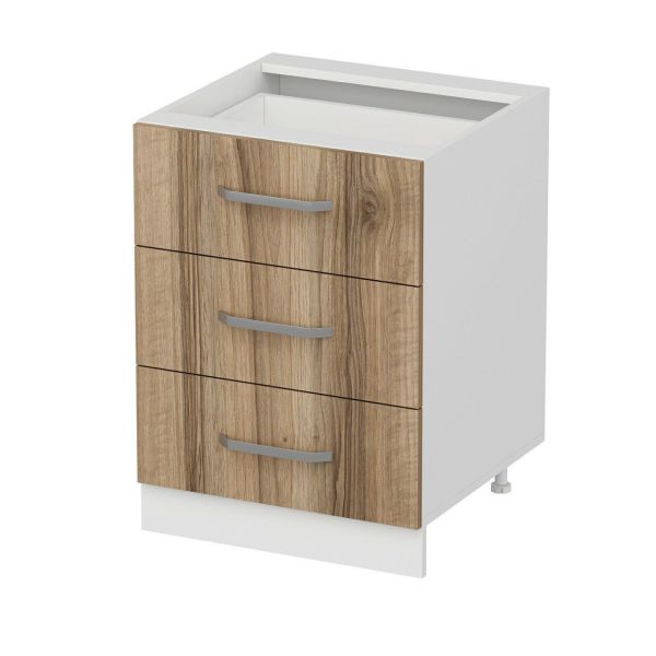 Minar Mutfak Alt Modül 3Ç Nray 60Cm Dolap Beyaz/Dore - D1