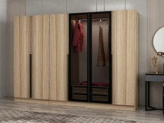Kale Plus 6 Kapaklı 2Ç Dolap Dore Plus Dore Füme Cam 210CM