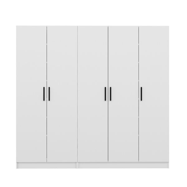 Minar Kale 210 Cm 5 Kapaklı 3B Raf Portmanto Beyaz